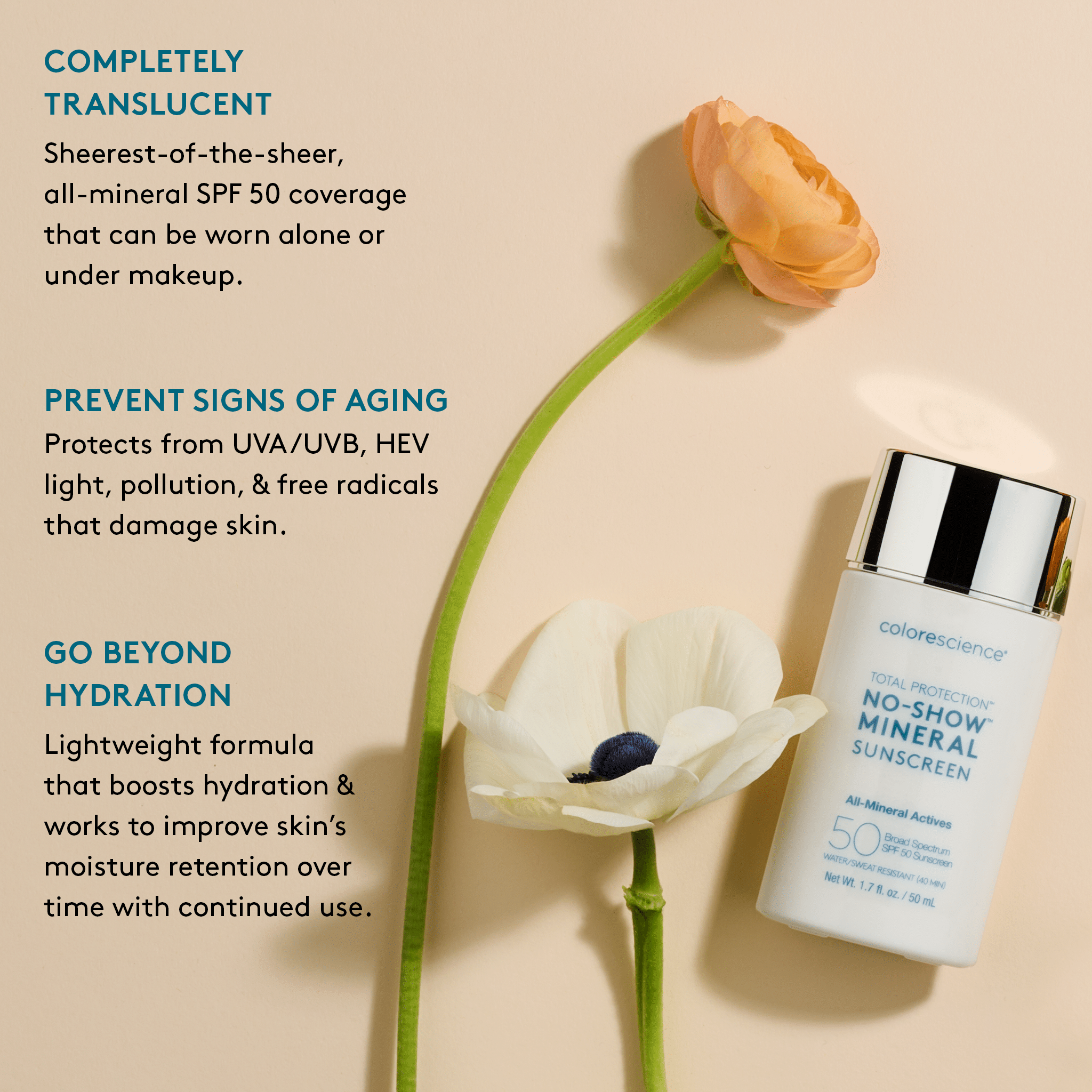 Total Protection® No-Show™ Mineral Sunscreen SPF 50 - Billede 11